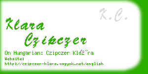 klara czipczer business card